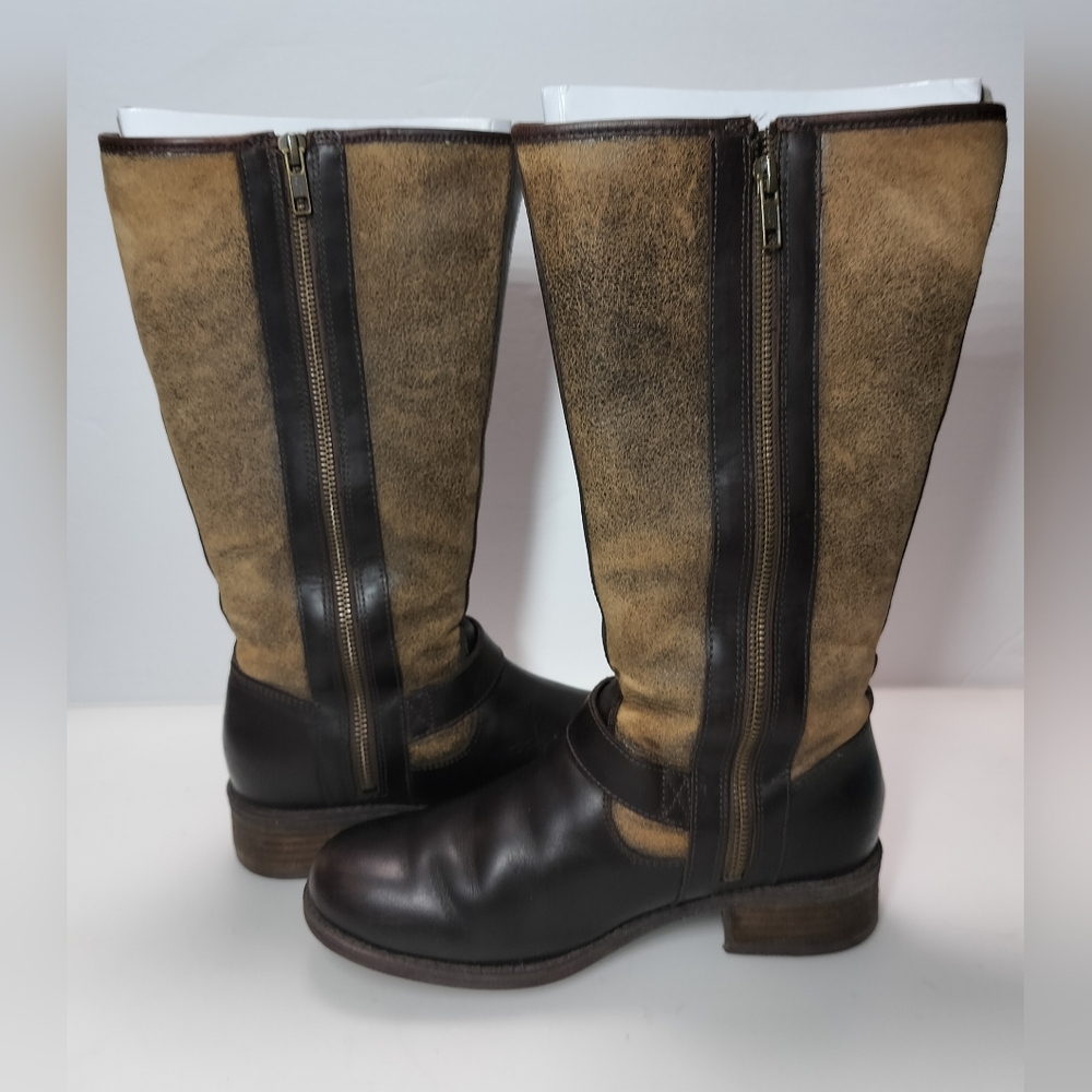 UGG Australia Chancery Water Resistant Shearling Lines Brown Leather Boots S 7.5 - Picture 9 of 16